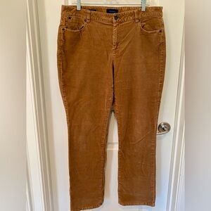 Talbots Curvy Fit Tan Brown Corduroy Jeans Style Size 16